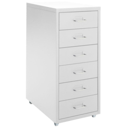 Living And Home Vertical File Cabinet with Wheels - Size: 41 x 28 x 68.5cm - White - Wilko - thumbnail 3