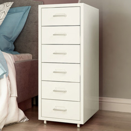 Living And Home Vertical File Cabinet with Wheels - Size: 41 x 28 x 68.5cm - White - Wilko