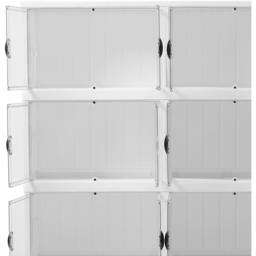 H&O Direct 4 Tier Transparent Wide Foldable Storage Box with Magnetic Door - Size: 119 x 91 x 35cm - White - Wilko - thumbnail 6