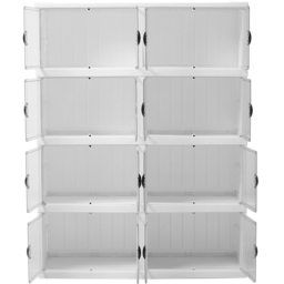 H&O Direct 4 Tier Transparent Wide Foldable Storage Box with Magnetic Door - Size: 119 x 91 x 35cm - White - Wilko - thumbnail 4