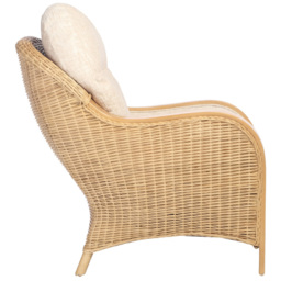 Desser Furniture Centurion Natural Rattan and Cotton Cream Chair - Size: 104 x 80 x 97cm - Brown - Wilko - thumbnail 5