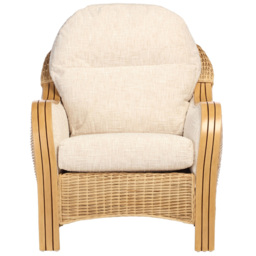 Desser Furniture Centurion Natural Rattan and Cotton Cream Chair - Size: 104 x 80 x 97cm - Brown - Wilko - thumbnail 4