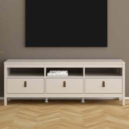 Florence Barcelona 3 Drawer 3 Shelf Cashmere TV Unit - Size: 54.1 x 151.4 x 38.4cm - Wilko - thumbnail 1