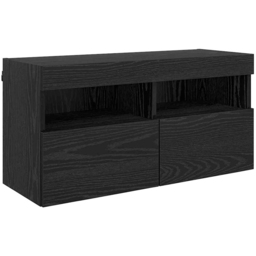 vidaXL LED Black Oak TV Wall Unit - Size: 90 x 40.5 x 30cm - Wilko - thumbnail 6