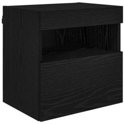 vidaXL LED Black Oak TV Wall Unit - Size: 90 x 40.5 x 30cm - Wilko - thumbnail 7