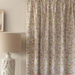 Serene Kira Floral Lined Curtains with Tie Backs 168 x 137cm - Size: W 168 x D  137cm - Multi - Wilko