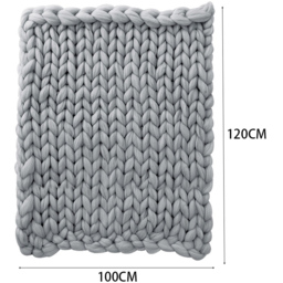 Living and Home Grey Chunky Knit Throw Handwoven Blanket - Wilko - thumbnail 4