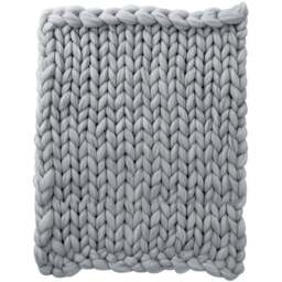 Living and Home Grey Chunky Knit Throw Handwoven Blanket - Wilko - thumbnail 1