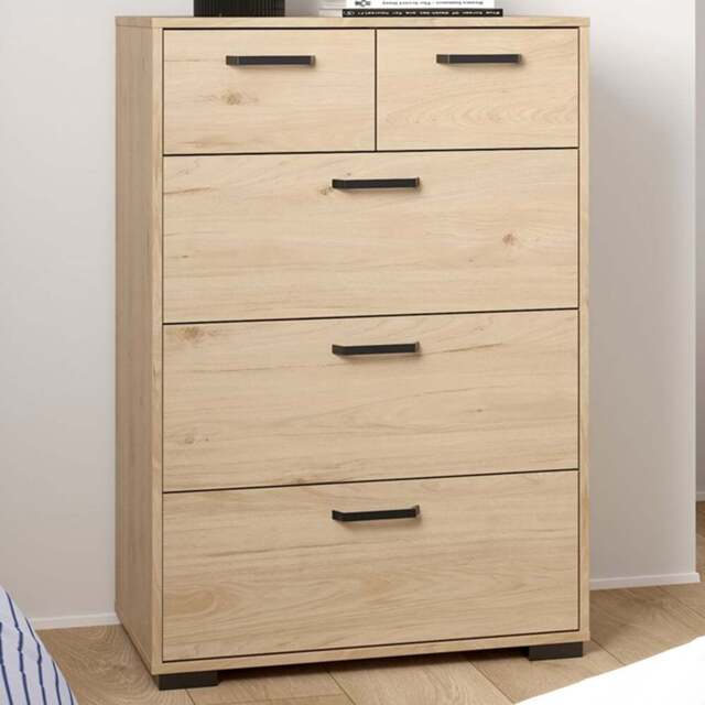 Florence Sofia 5 Drawer Jackson Hickory Chest of Drawers - Brown - Furniture To Go - Wilko - image 1