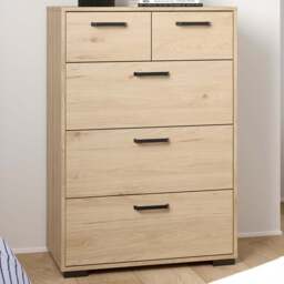 Florence Sofia 5 Drawer Jackson Hickory Chest of Drawers - Brown - Furniture To Go - Wilko - thumbnail 1