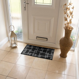 JVL Vector Black Indoor Machine Washable Doormat 40 x 70cm - JVL Homewares - Wilko - thumbnail 3