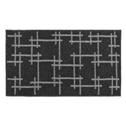 JVL Vector Black Indoor Machine Washable Doormat 40 x 70cm - JVL Homewares - Wilko - thumbnail 1
