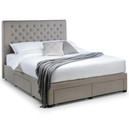 Julian Bowen Wilton King Size Deep Grey Linen Bed Frame with Underbed Drawers - Wilko - thumbnail 3