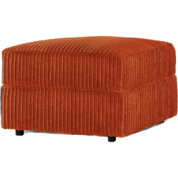 Luxor Orange Jumbo Cord Footstool - Size: 45 x 55 x 55cm - Wilko - thumbnail 4