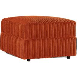 Luxor Orange Jumbo Cord Footstool - Size: 45 x 55 x 55cm - Wilko - thumbnail 3