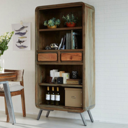 Brooklyn 2 Drawer 4 Shelf Hardwood Bookcase - Brown - Wilko - thumbnail 1