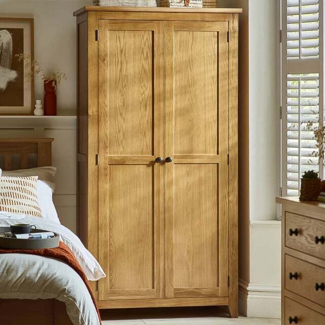 Julian Bowen Marlborough 2 Door Oak Wardrobe - Wood - Wilko - image 1