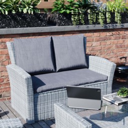 Garden Vida Mylor 4 Seater Grey Rattan Lounge Set - Wilko - thumbnail 4