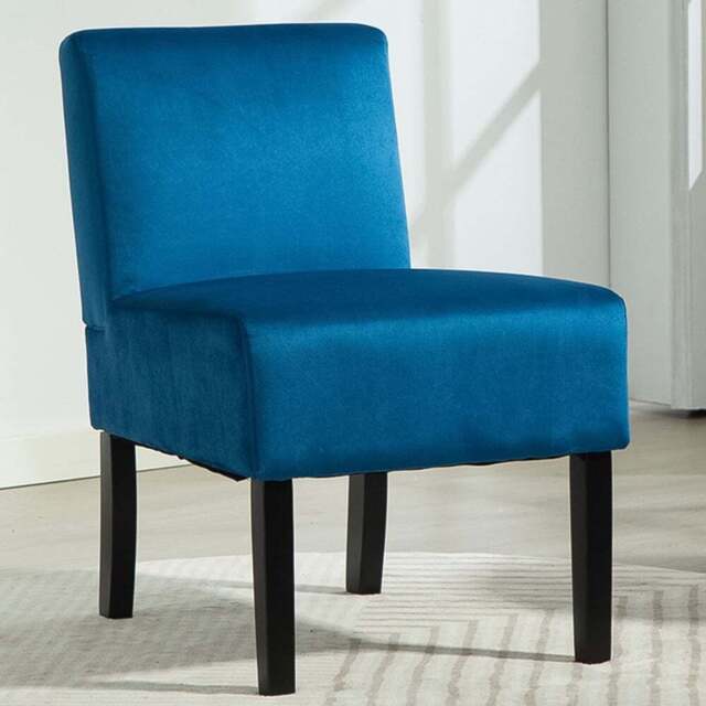 Artemis Home Valina Velvet Fabric Blue Accent Chair - Size: Single - Wilko - image 1