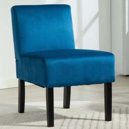 Artemis Home Valina Velvet Fabric Blue Accent Chair - Size: Single - Wilko - thumbnail 1