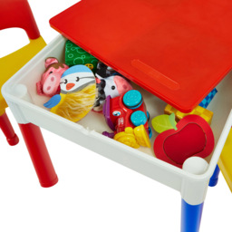 Liberty House Toys Kids 5-in-1 Multicoloured Activity Table and 2 Chairs Set - Size: 45 x 51 x 54cm - Wilko - thumbnail 5