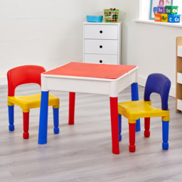 Liberty House Toys Kids 5-in-1 Multicoloured Activity Table and 2 Chairs Set - Size: 45 x 51 x 54cm - Wilko - thumbnail 1