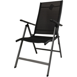 Samuel Alexander Black and Silver Multi Position Reclining Garden Chair - Size: 1 Seater - Grey - Wilko - thumbnail 3