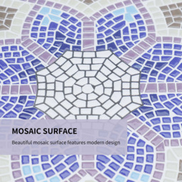 Outsunny Blue and White Mosaic Round Bistro Coffee Side Table - Size: 60 x 60 x 71cm - Wilko - thumbnail 7