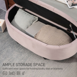 HOMCOM Pink Tufted Semi Circle Bed End Ottoman Bench - Size: 33.5 x 47 x 122cm - Wilko - thumbnail 6