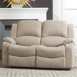 Marldon 2 Seater Beige Manual Recliner Sofa - Cream - Artemis Home - Wilko