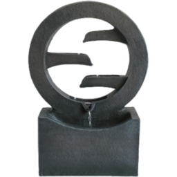 Tranquillity Lunar Flow Modern Solar Powered LED Water Feature - Size: 34 x 48 x 18cm - Grey - Wilko