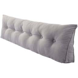 Living and Home Light Grey Corduroy Wedge Headboard Pillow with Side Pocket 180 x 50cm - Size: 50 x 180 x 20cm - Wilko