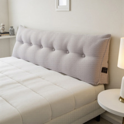 Living and Home Light Grey Corduroy Wedge Headboard Pillow with Side Pocket 180 x 50cm - Size: 50 x 180 x 20cm - Wilko - thumbnail 3