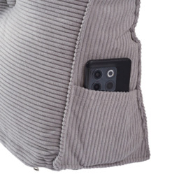 Living and Home Light Grey Corduroy Wedge Headboard Pillow with Side Pocket 180 x 50cm - Size: 50 x 180 x 20cm - Wilko - thumbnail 7