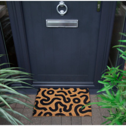 Eselle Astley Abstract Printed Neutral Coir Door Mat 40 x 60cm - Size: 40 x 60 x 1.5cm - Brown - Wilko - thumbnail 3