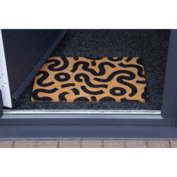 Eselle Astley Abstract Printed Neutral Coir Door Mat 40 x 60cm - Size: 40 x 60 x 1.5cm - Brown - Wilko - thumbnail 4
