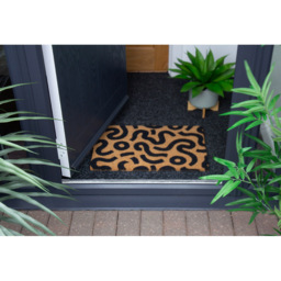 Eselle Astley Abstract Printed Neutral Coir Door Mat 40 x 60cm - Size: 40 x 60 x 1.5cm - Brown - Wilko - thumbnail 5