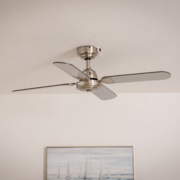 ValueLights Magnum Black and Chrome Reversible Ceiling Fan with Remote 42 inch - Size: 26 x 102 x 102cm - Silver - Wilko - thumbnail 7