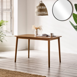 Furniturebox Lymington 4 Seater Wooden Dining Set with Bench Walnut Effect - Brown - Wilko - thumbnail 6