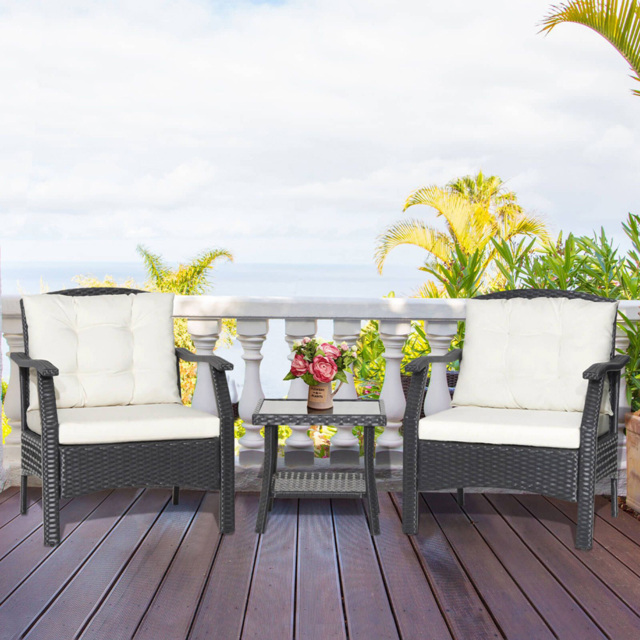 Costway 2 Seater Rattan Garden Lounge Set - Wilko - image 1