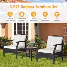 Costway 2 Seater Rattan Garden Lounge Set - Wilko - thumbnail 5