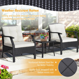 Costway 2 Seater Rattan Garden Lounge Set - Wilko - thumbnail 7