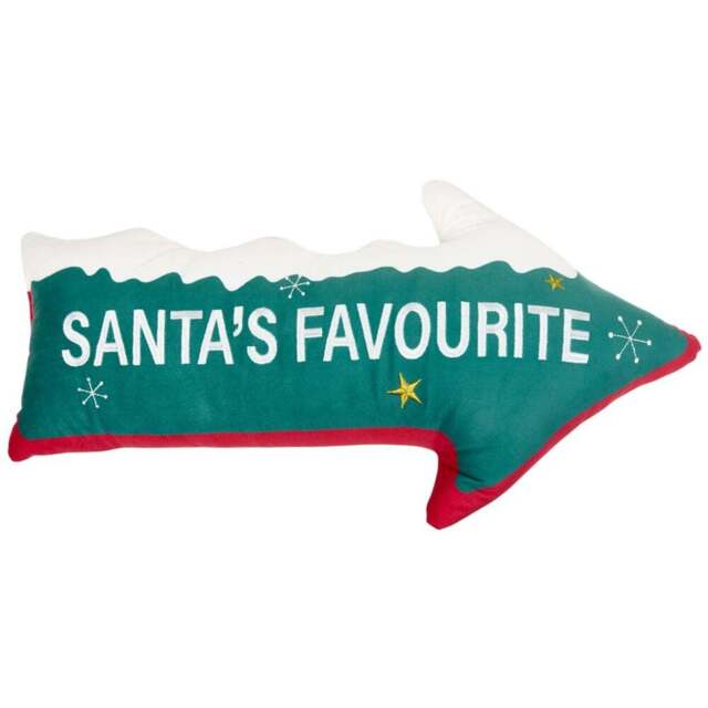 Santa's Favourite Cushion - Green - Wilko - image 1
