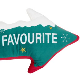 Santa's Favourite Cushion - Green - Wilko - thumbnail 4