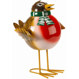 Premier Wobbling Rocking Robin Christmas Decoration 25cm - Size: 25 x 30 x 30cm - Brown / Red - Wilko - thumbnail 1