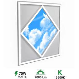 ENER-J 70W 6500K Cool White Diamond Sky and Cloud Ceiling LED Panel Light 600 x 600mm 4 Pack - Size: 65 x 4 x 65cm - Wilko - thumbnail 7