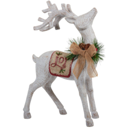 Wood Effect Joy Reindeer Standing Decoration White - Santa's Chalet - Wilko - thumbnail 3