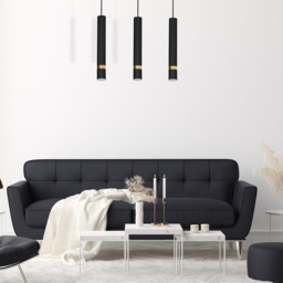 Milagro Joker Black and Gold 3 Pendant Lamp 230V - Size: 8 x 60 x 90cm - Wilko - thumbnail 3