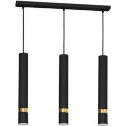 Milagro Joker Black and Gold 3 Pendant Lamp 230V - Size: 8 x 60 x 90cm - Wilko - thumbnail 1