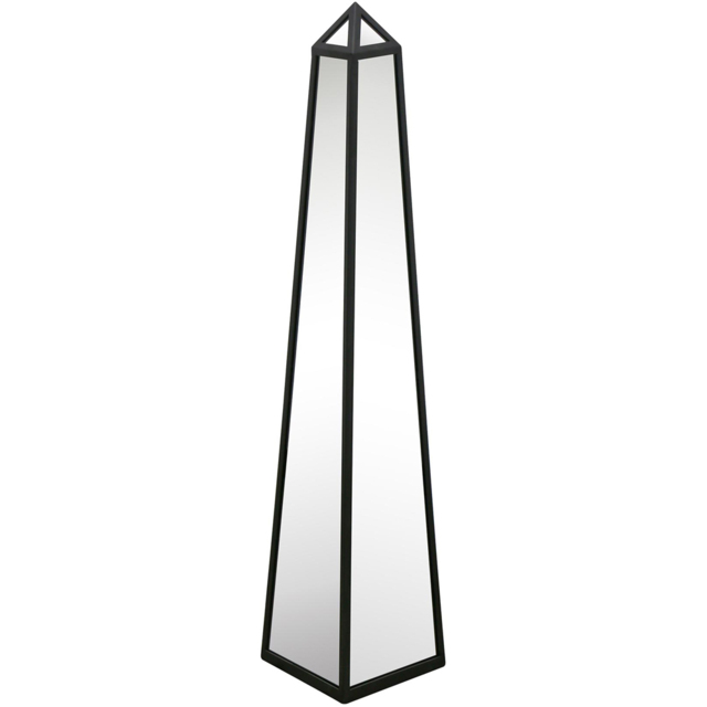 MirrorOutlet The Obelisk Black Metal Edged Mirrored Garden Ornament 120 x 25cm - Size: 120 x 25 x 25cm - Wilko - image 1
